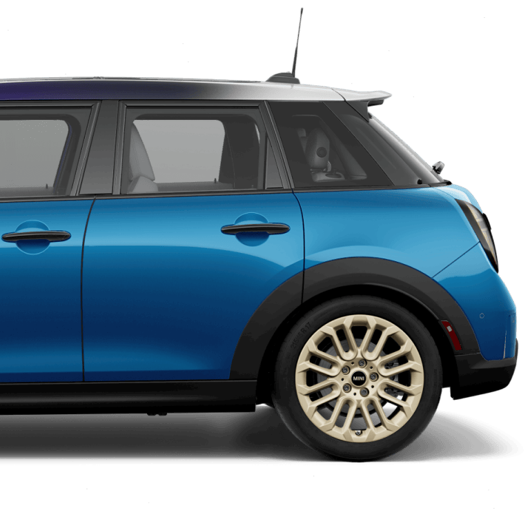 Cropped side view of the rear of a MINI.